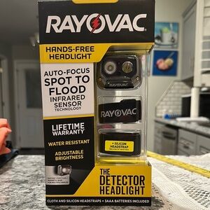 Black Hands-Free Headlight Headlamp Work light Silicone Headstraps Auto Focus